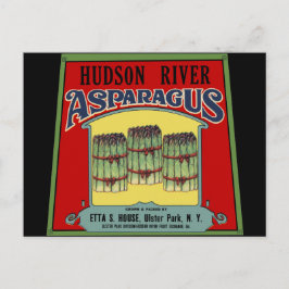 Hudson River Asparagus Label Postkarte