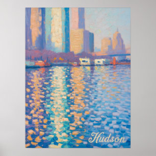 Hudson River Impasto Impressionismus Poster