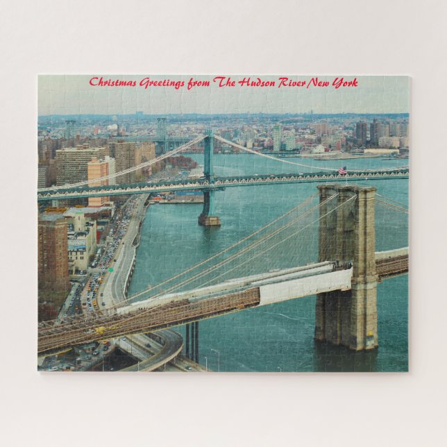 Hudson River New York. Weihnachtsgrüße (Horizontal)