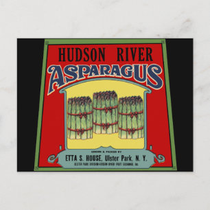Hudson River Spargel Etikett Postkarte