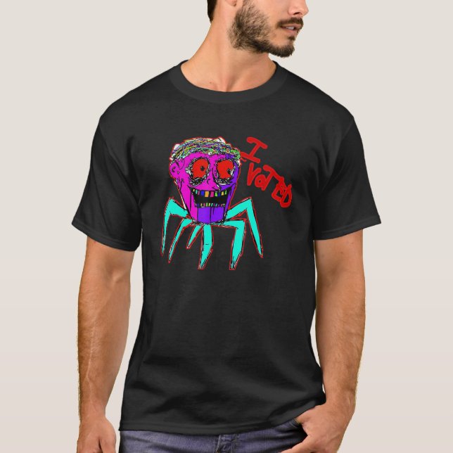 Hudson Rowan ein großer Kopf rot Augen ein rosa un T-Shirt (Vorderseite)