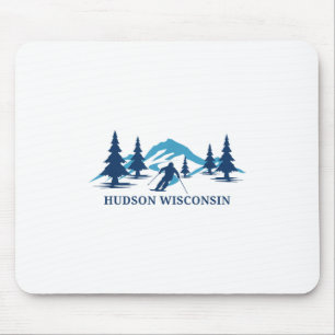 Hudson Wisconsin Ski Resort Skifahrer _1 Mousepad