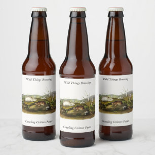 Hudson's Bay (Ungava Collared) Lemming von Audubon Bierflaschenetikett
