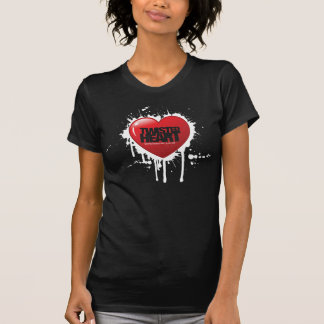 Hue et cri - coeur tordu - T-shirt noir de filles