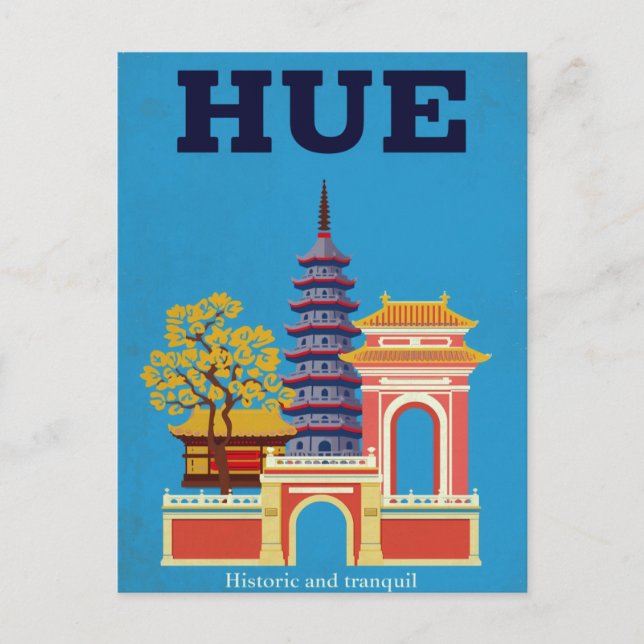 Hue Vietnam Historic Pagoda Postkarte (Vorderseite)