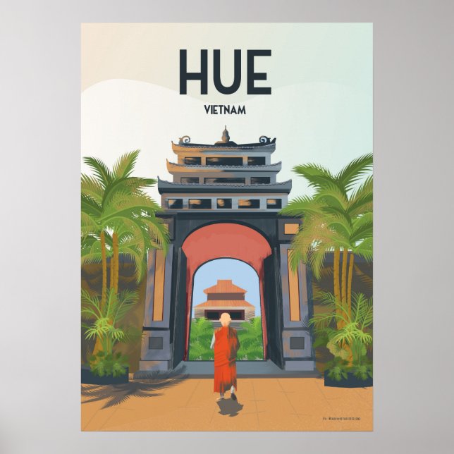 Hue vietnam vintage travel poster (Vorne)