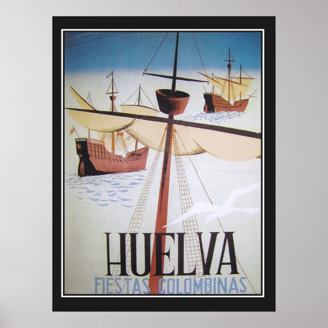Huelva Fiestas Colombinas Poster vintage (Devant)