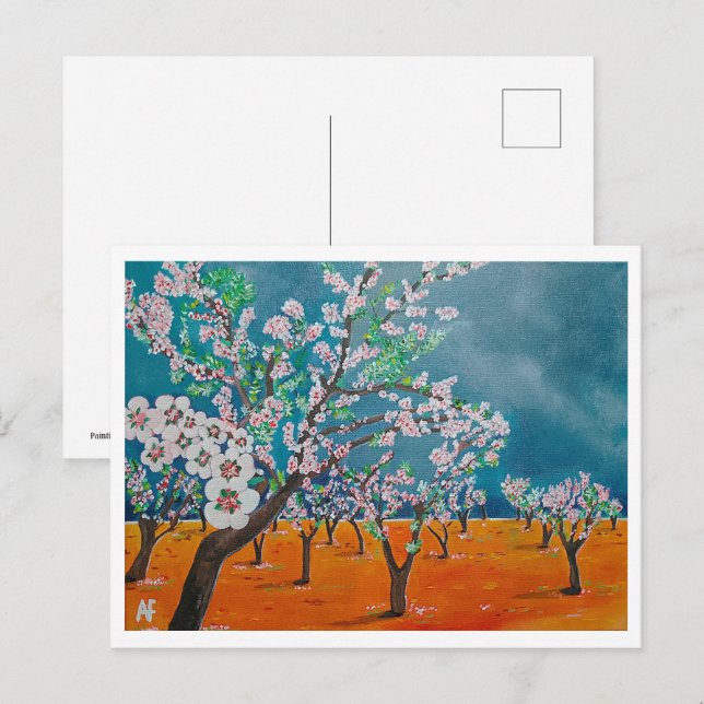 Huerto de Almendros Painting by Alfred Fox Postkarte (Vorne/Hinten)