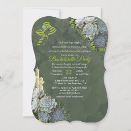 Hues of Beach Green & Succulent Junggeselinnen-Abs Einladung