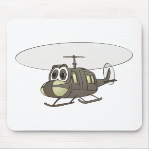 Huey Helicopter Cartoon Mousepad