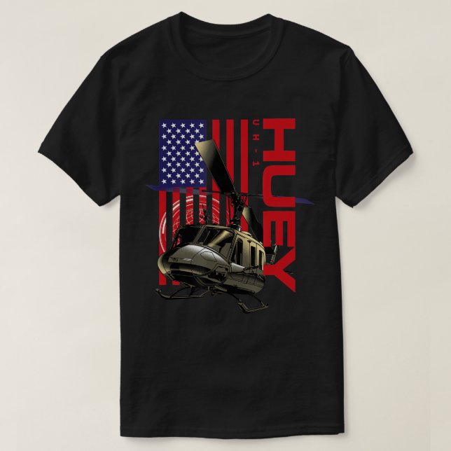 Huey Militär Hubschrauber T - Shirt (Design vorne)
