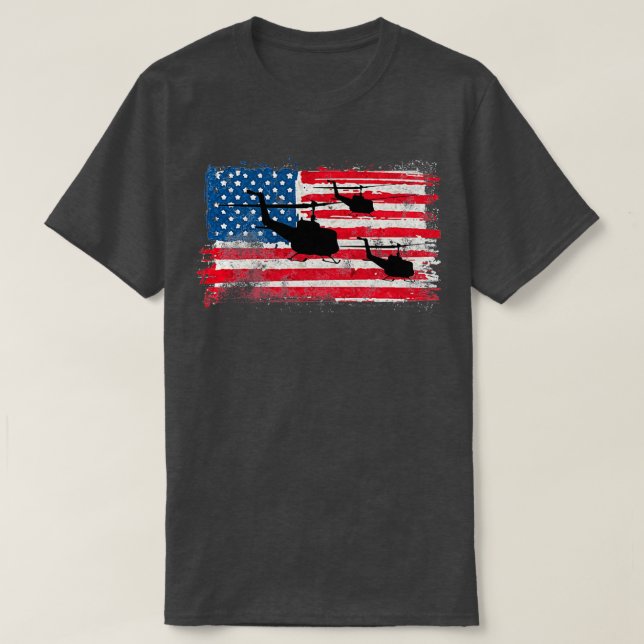 Huey UH1 US-Militärhubschrauber T-Shirt (Design vorne)