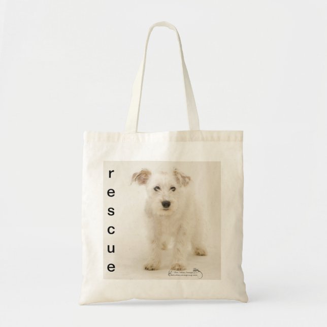 Huez, abritez le chien sur le sac à provisions de (Devant)