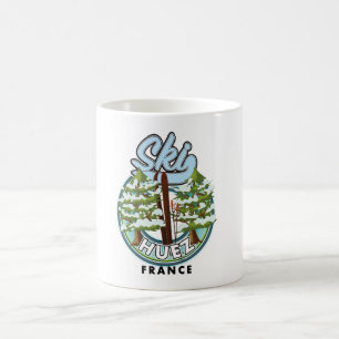 Huez Ski Frankreich Retro-Logo  Kaffeetasse