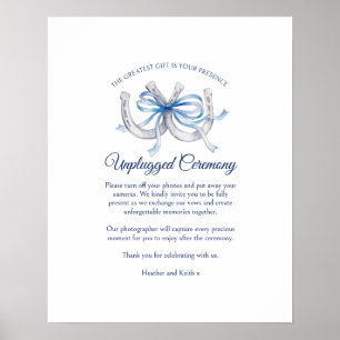 Hufeisen blaue Bänder unplugged Glück Hochzeit Poster