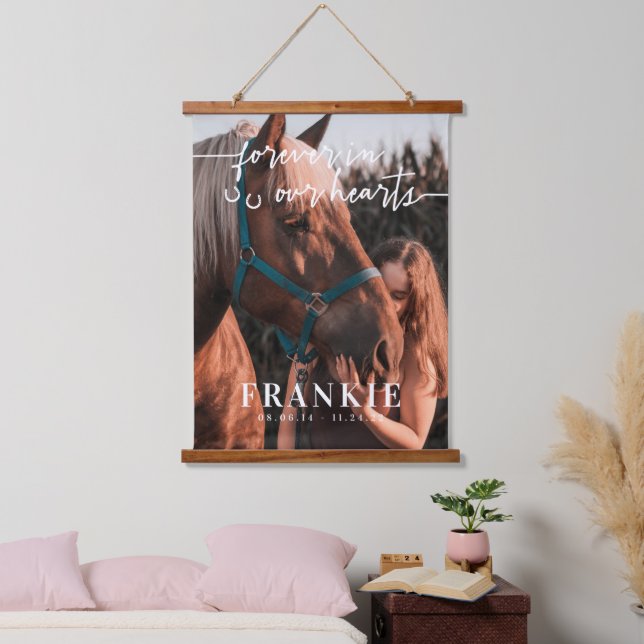 Hufeisen für immer in unserem Herz-Foto Wandteppich Mit Holzrahmen (Schlafzimmer)