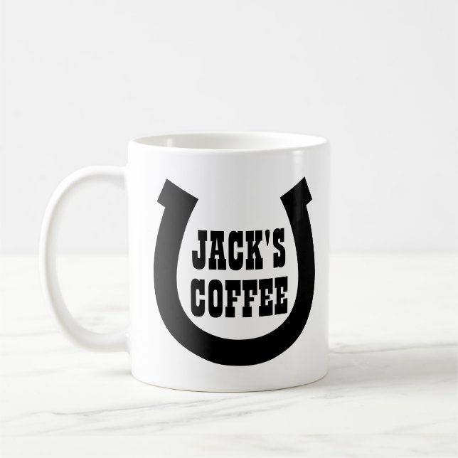 Hufeisen-Logo für die Tasse von Kaffee (Links)
