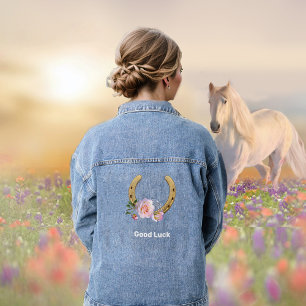 Hufeisen mit Blumen Jeansjacke