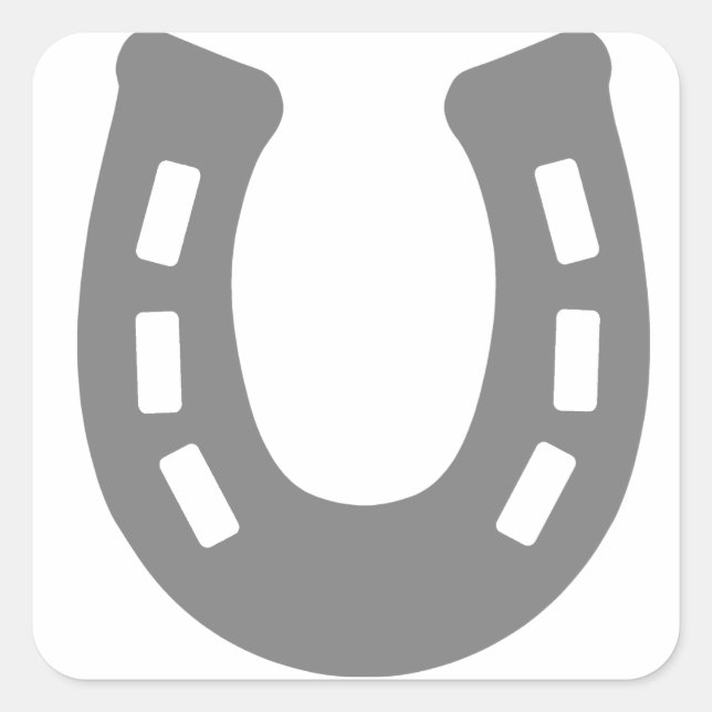 Hufeisen. Quadratischer Aufkleber (Vorderseite)