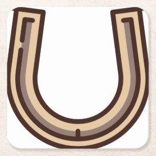 Hufeisen Rechteckiger Pappuntersetzer