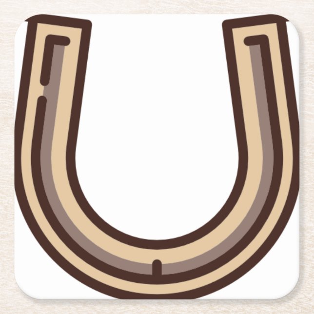 Hufeisen Rechteckiger Pappuntersetzer (Vorderseite)