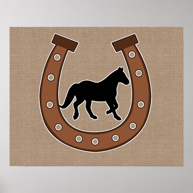 Hufeisen und Imitate Burlap Poster (Vorne)