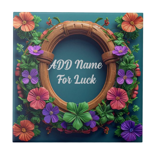 Hufeisen und Klee Fliese (Vorderseite)