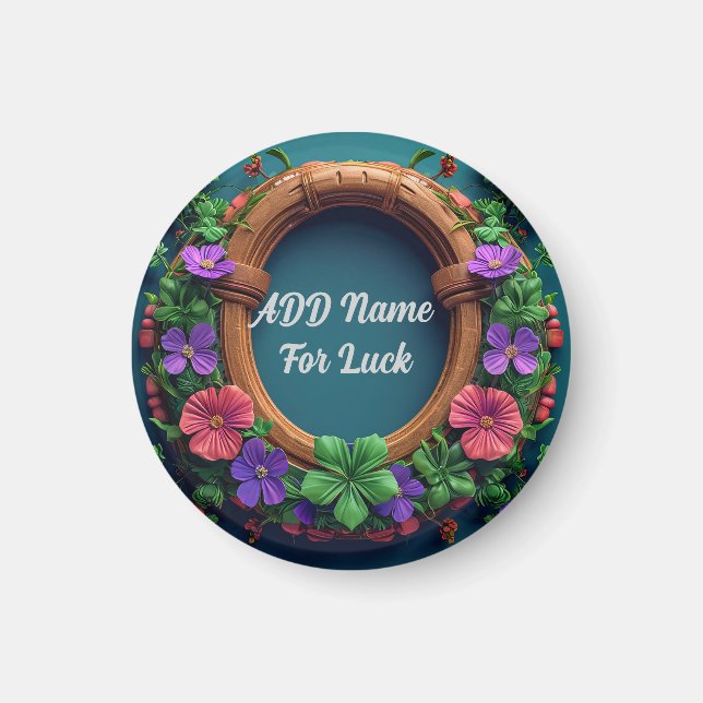 Hufeisen und Klee Magnet (Vorne)