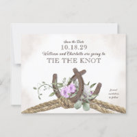 Hufeisen und Papageienblume Save the Date