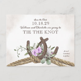 Hufeisen und Papageienblume Save the Date Postkarte