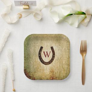 Hufeisenpapier-Mit Monogramm Teller