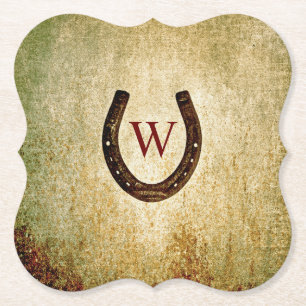 Hufeisenpapier Mit Monogramm Untersetzer