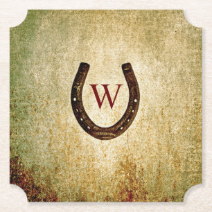 Hufeisenpapier Mit Monogramm Untersetzer
