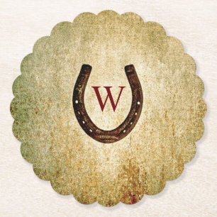 Hufeisenpapier Mit Monogramm Untersetzer