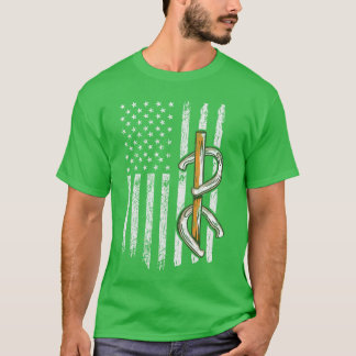 Hufeisenwerfen USA Flagge Hufeisenwerfen Spiel  T-Shirt