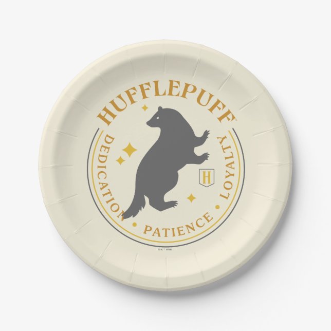 HUFFLEPUFF™ Badger House Pride Abzeichen Pappteller (Vorderseite)