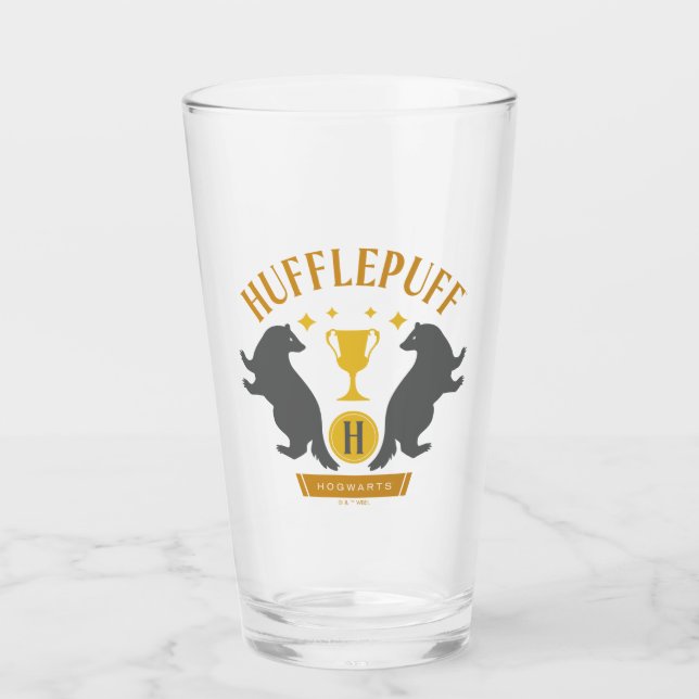 HUFFLEPUFF™ Badger und Cup House Pride Grafik Glas (Vorderseite)