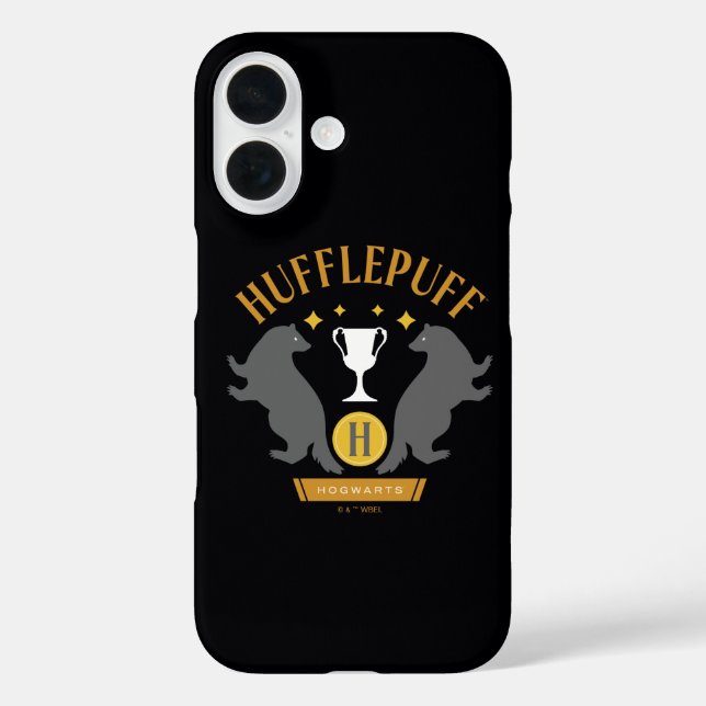 HUFFLEPUFF™ Badger und Cup House Pride Grafik iPhone 16 Hülle (Rückseite)