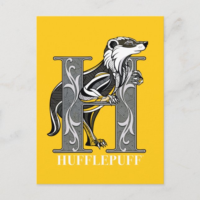 HUFFLEPUFF™ Crosshatched Emblem Einladungspostkarte (Vorderseite)