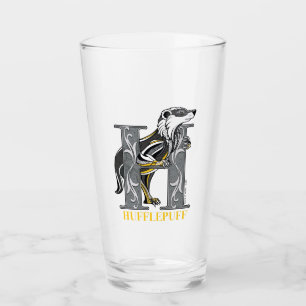 HUFFLEPUFF™ Crosshatched Emblem Glas