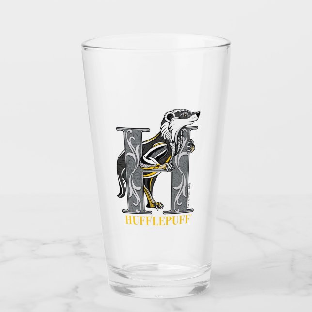 HUFFLEPUFF™ Crosshatched Emblem Glas (Vorderseite)