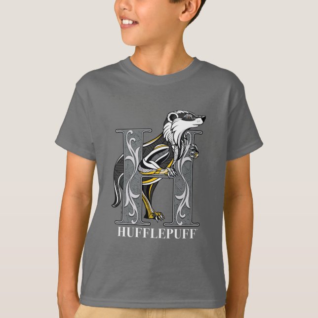 HUFFLEPUFF™ Crosshatched Emblem T-Shirt (Vorderseite)