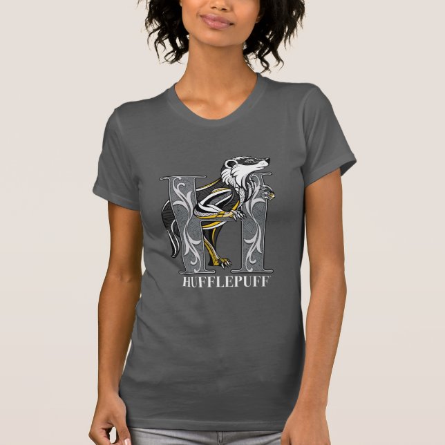 HUFFLEPUFF™ Crosshatched Emblem T-Shirt (Vorderseite)