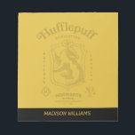 HUFFLEPUFF™ Dedication Patience Loyalty Crest Notizblock<br><div class="desc">Celebrate loyalty, patience, and unwavering dedication with this bold Hufflepuff™ crest design. Featuring the proud badger set within a classic shield, this striking artwork highlights the house’s defining traits — Dedication, Patience, and Loyalty — in a timeless, vintage-inspired layout. Rendered in signature house colors with detailed linework and subtle magical...</div>