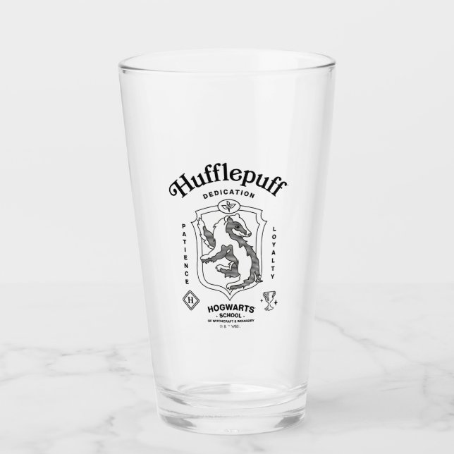HUFFLEPUFF™ Hingabe Geduld Loyalität Wappen Glas (Vorderseite)