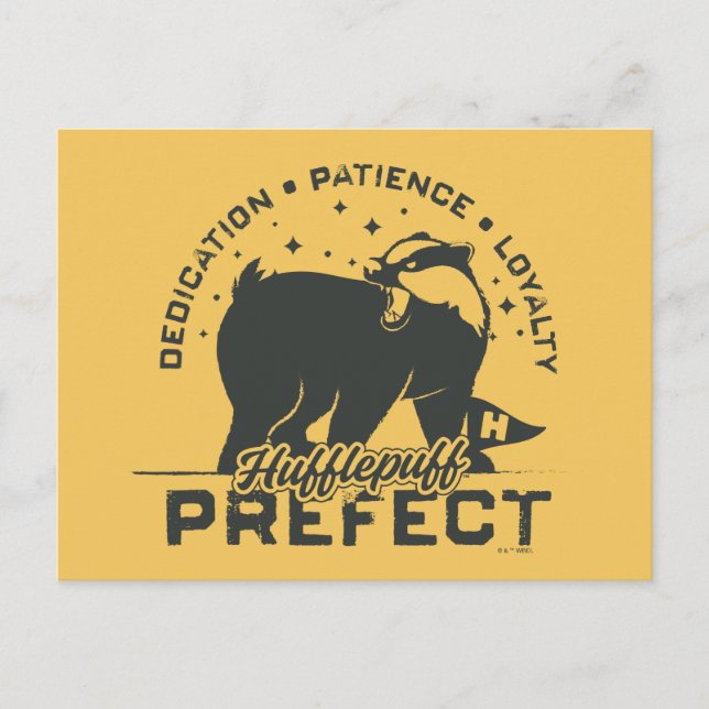 HUFFLEPUFF™ Präfektives Abzeichen Postkarte (Vorderseite)