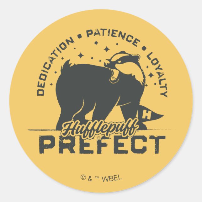 HUFFLEPUFF™ Präfektives Abzeichen Runder Aufkleber (Vorderseite)