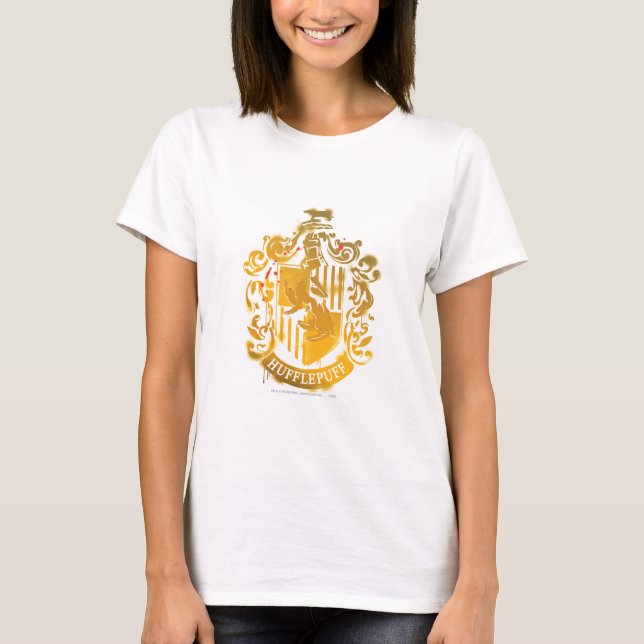 Hufflepuff Wappen - Splattered T-Shirt (Vorderseite)