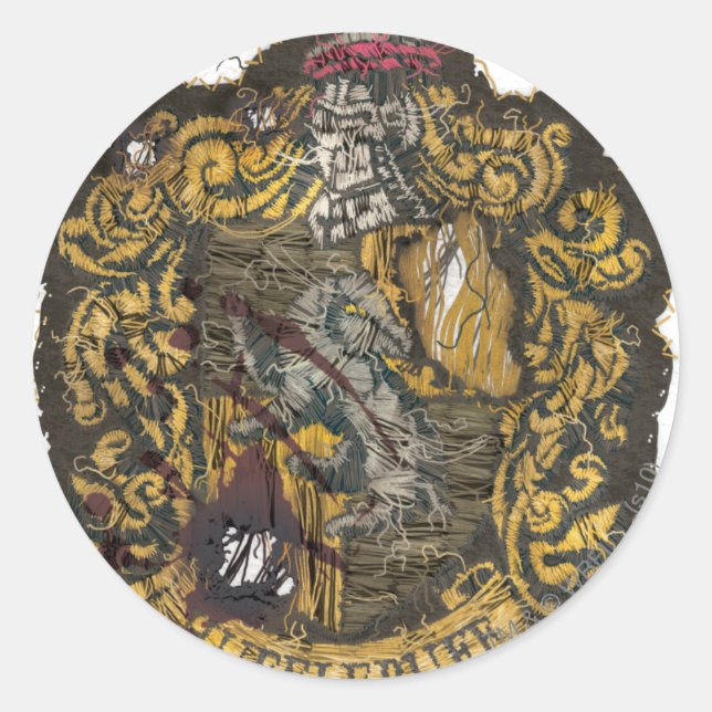 Hufflepuff-Wappen - zerstört Runder Aufkleber (Vorderseite)
