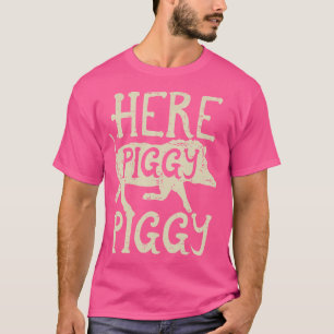 Hufjagd hier Schweine Funny Boar Wild Hunter T-Shirt